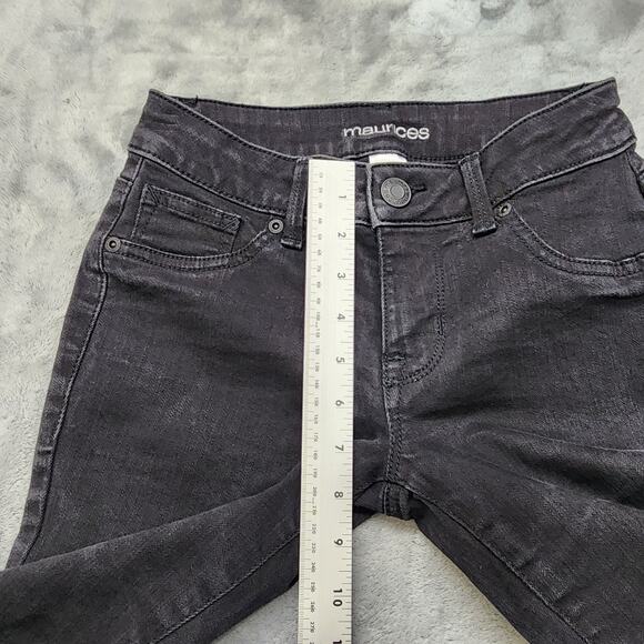 Maurices Jeans Womens XS SHORT Black Low Rise Skinny Leg Stretch Denim Ankle - Picture 9 of 12